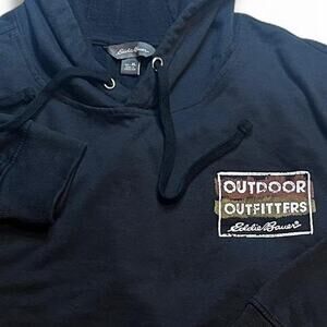 Eddie Bauer Black Mens Hooded Sweatshirt Size XL‎ EUC